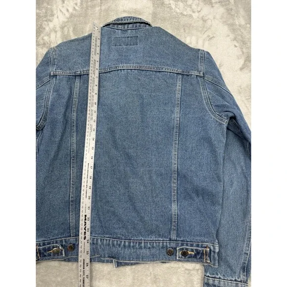 Vintage Wrangler Trucker Jacket Mens Small/Medium Blue Denim Jean Western 90s - Picture 6 of 6